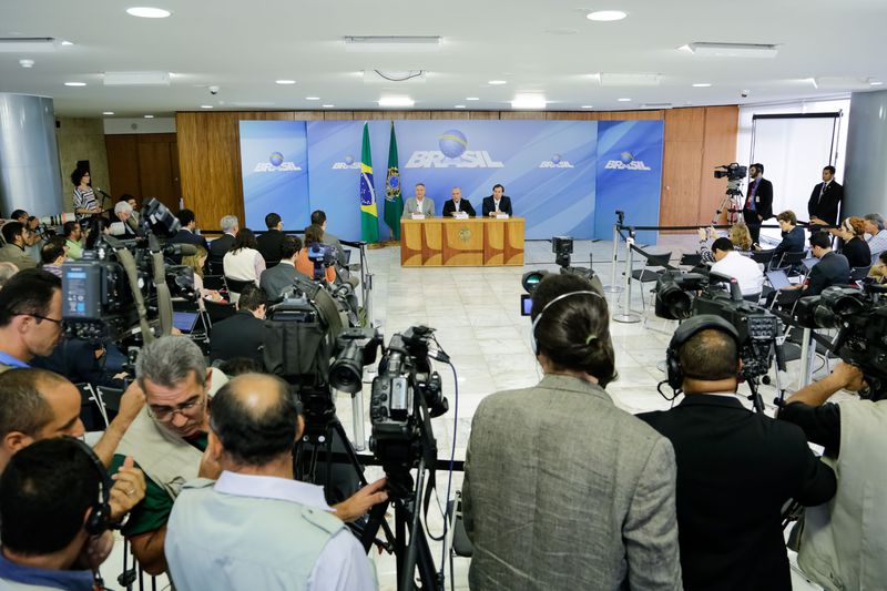 Michel Temer durante coletiva de imprensa no Palácio do Planalto. Foto: Marcos Corrêa/PR